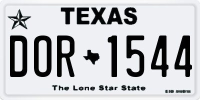 TX license plate DOR1544