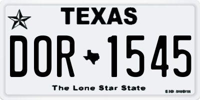 TX license plate DOR1545