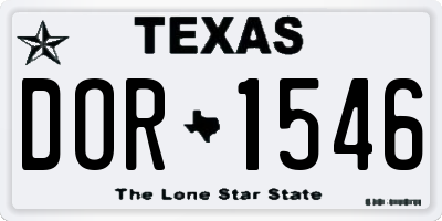 TX license plate DOR1546