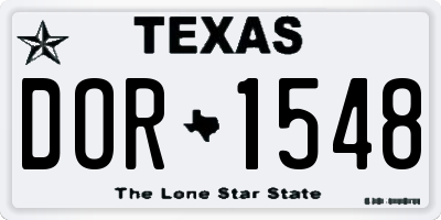 TX license plate DOR1548