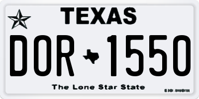 TX license plate DOR1550