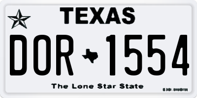 TX license plate DOR1554