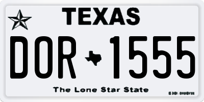 TX license plate DOR1555