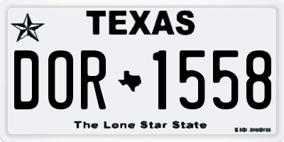 TX license plate DOR1558