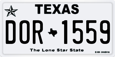 TX license plate DOR1559