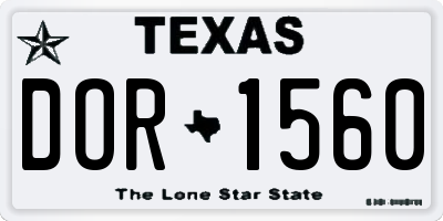 TX license plate DOR1560