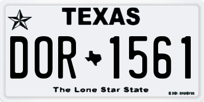 TX license plate DOR1561