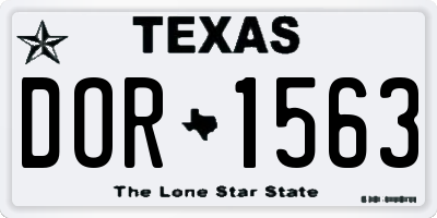 TX license plate DOR1563