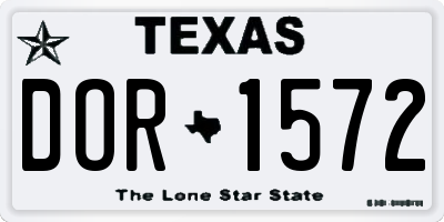 TX license plate DOR1572