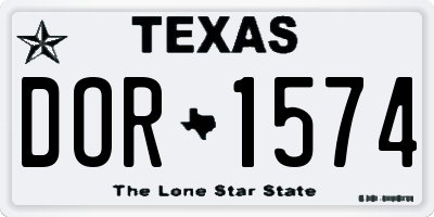 TX license plate DOR1574