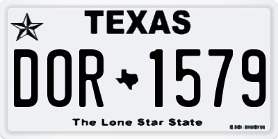TX license plate DOR1579
