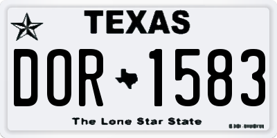 TX license plate DOR1583