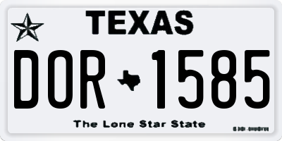 TX license plate DOR1585