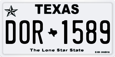 TX license plate DOR1589