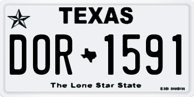 TX license plate DOR1591