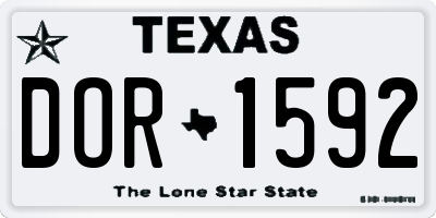 TX license plate DOR1592