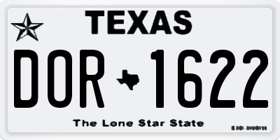 TX license plate DOR1622