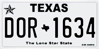 TX license plate DOR1634