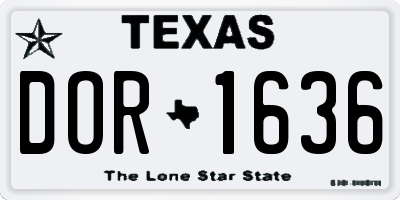TX license plate DOR1636