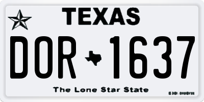 TX license plate DOR1637