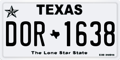 TX license plate DOR1638