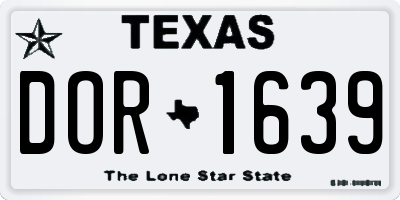 TX license plate DOR1639