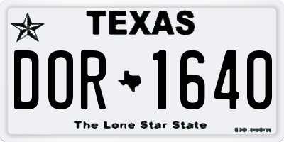 TX license plate DOR1640
