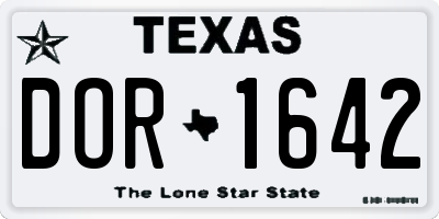TX license plate DOR1642