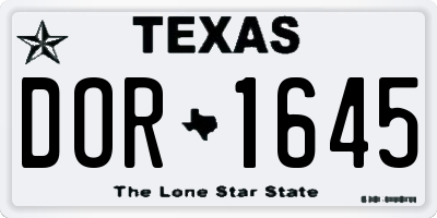 TX license plate DOR1645