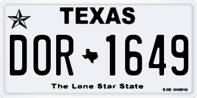 TX license plate DOR1649
