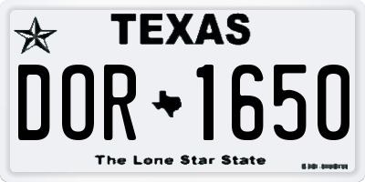 TX license plate DOR1650
