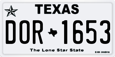 TX license plate DOR1653