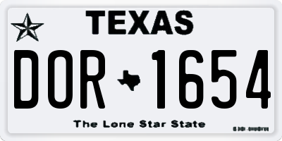 TX license plate DOR1654