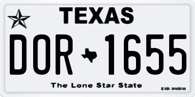 TX license plate DOR1655