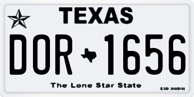 TX license plate DOR1656