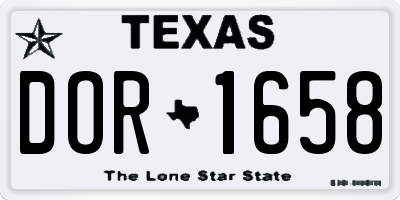 TX license plate DOR1658