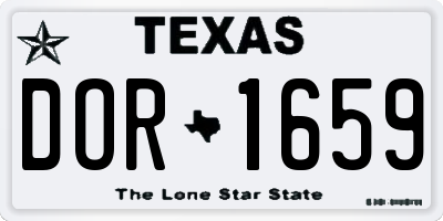 TX license plate DOR1659