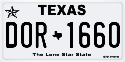 TX license plate DOR1660