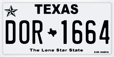 TX license plate DOR1664