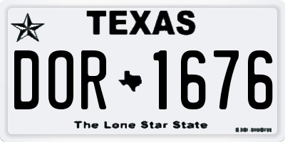 TX license plate DOR1676