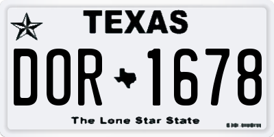 TX license plate DOR1678