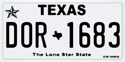 TX license plate DOR1683