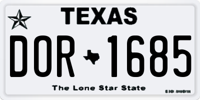 TX license plate DOR1685