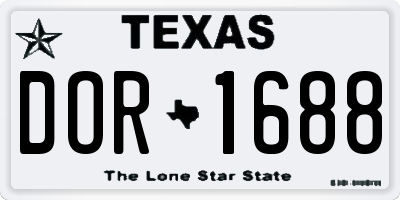 TX license plate DOR1688