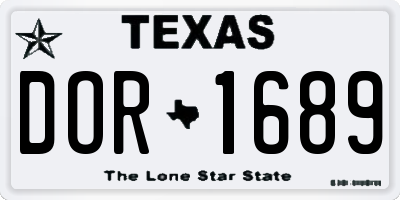 TX license plate DOR1689