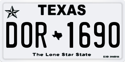 TX license plate DOR1690
