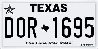 TX license plate DOR1695