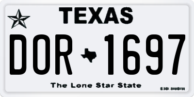 TX license plate DOR1697