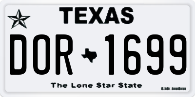 TX license plate DOR1699