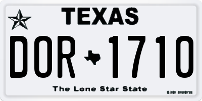 TX license plate DOR1710